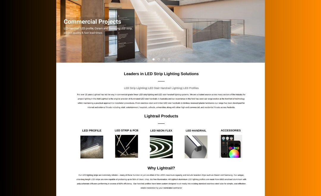 LED Handrail Lighting Web Design Sydney | Contact Us