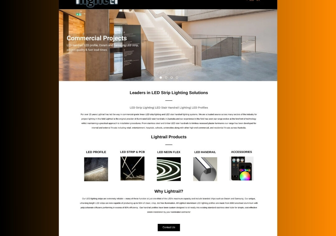 LED Handrail Lighting Web Design Sydney | Contact Us