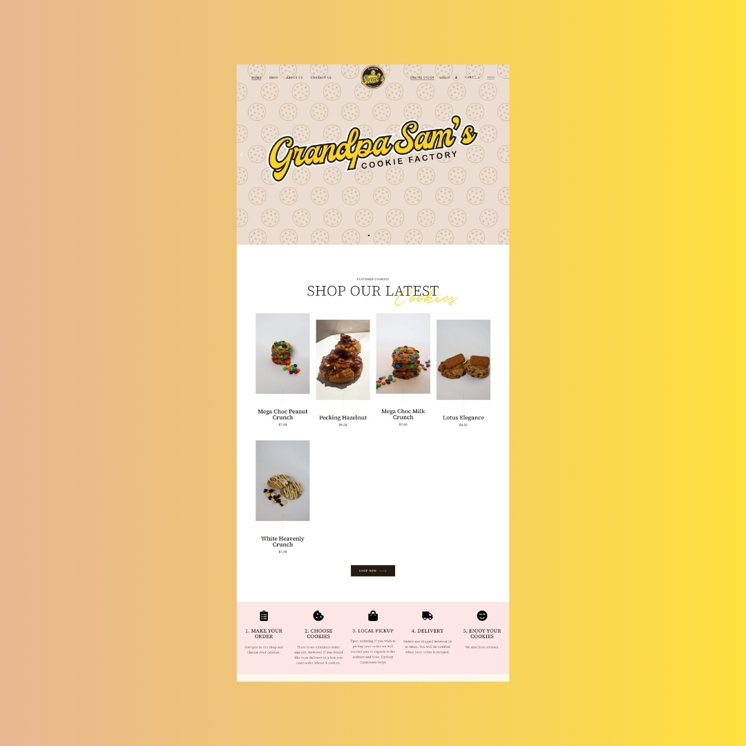 Grandpasams Cookie Factory - Cookie Delivery Sydney - Big J Web Design